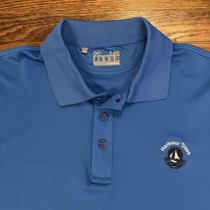 Men’s Under Armour Harbour Trees Blue Polyester Short Sleeve Golf Polo L‎